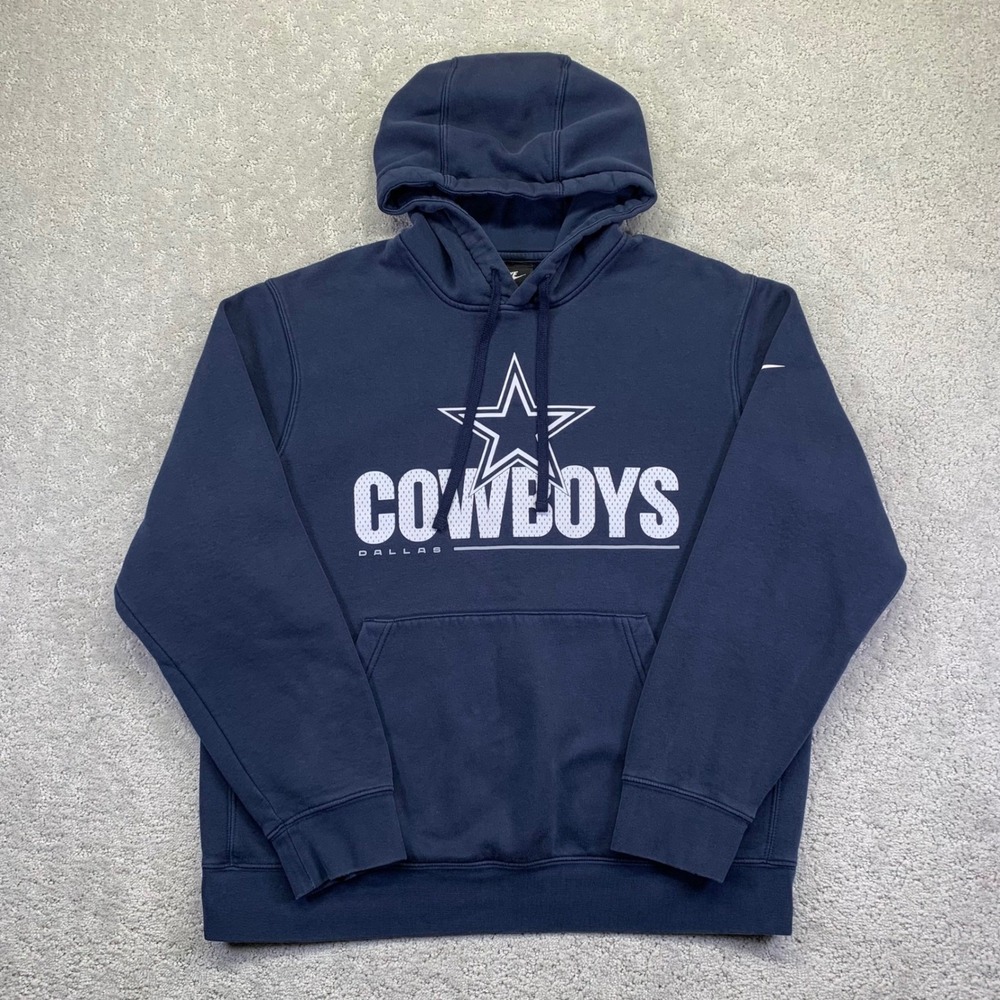 Nike Dallas Cowboys Hoodie Mens Large Navy Blue NFL Sweatshirt Football Swoosh